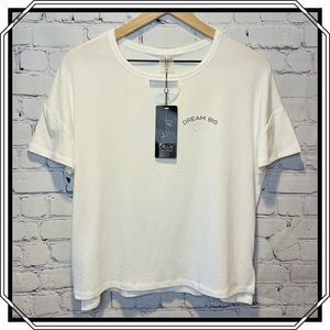 NWT Calia Lounge Boxy Top Dream Big White Size Medium